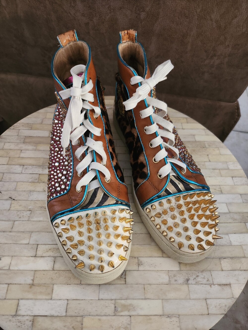 Christian Louboutin "No Limit" High-Top Sneakers Size 44.5